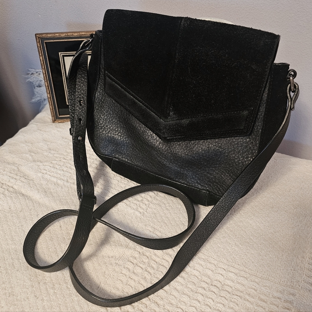 Halston Heritage Leather/suede Black Crossbody Bag